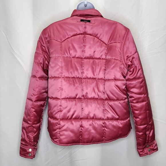 Y2K Tommy Hilfiger Puffer Jacket Girls XL Pink Youth Pockets Snap Front Casual X - Picture 3 of 7